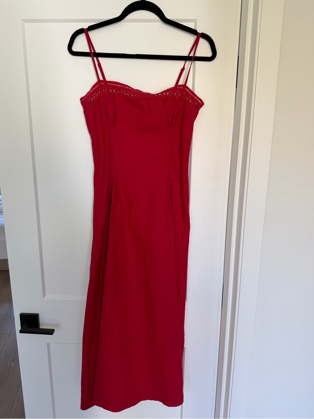 Reformation Pomona Linen Dress Red - Size 6 - Picture 7 of 11